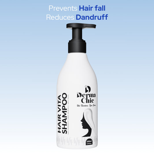 DermaChic Hair Vita Shampoo – Anti Hairfall & Dandruff Control with Biotin, Caffeine & Rosemary (200ml)