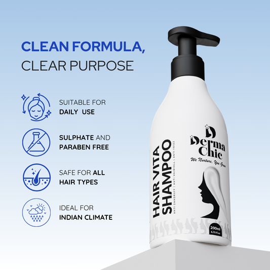 DermaChic Hair Vita Shampoo - Anti Dandruff | Anti Hairfall | Anti Frizz (200ml)