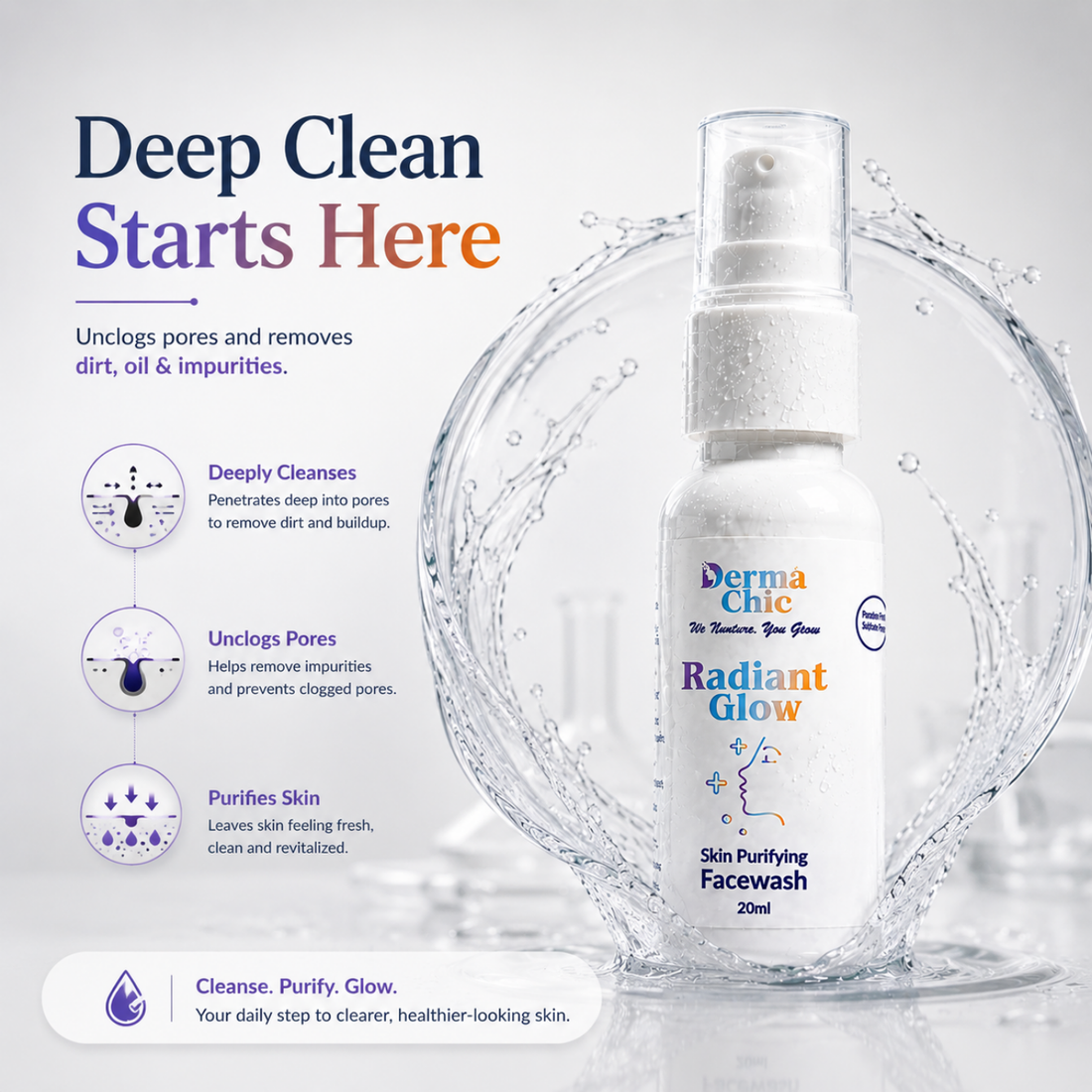 Radiant Glow Anti Acne FaceWash (20ml)