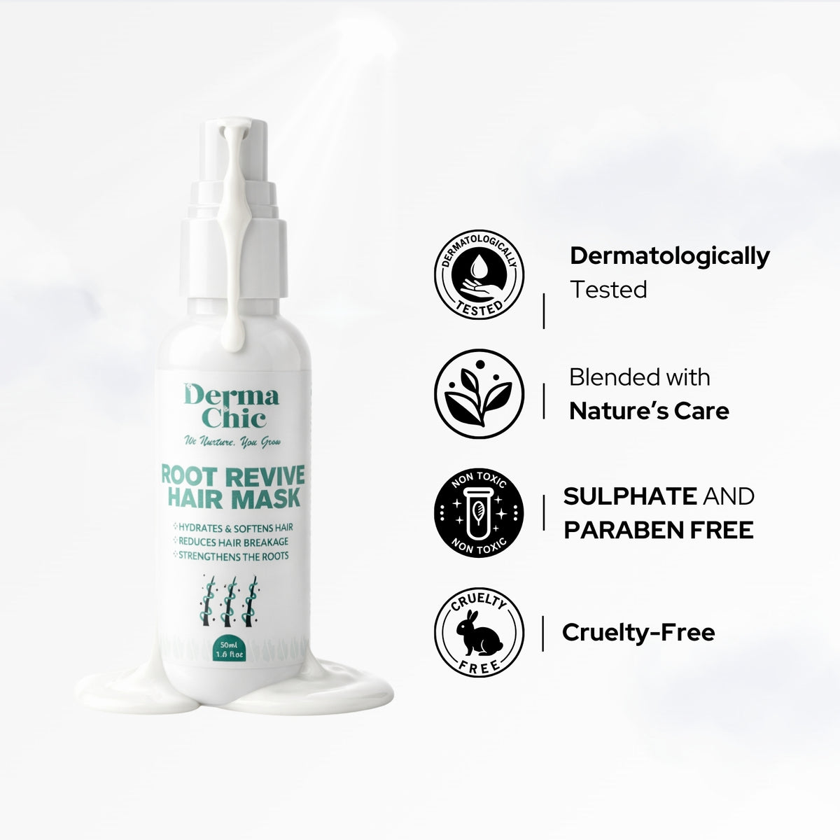 Root Revive Mask: Reduce Hair Fall & Strengthen Roots (30ml) – DermaChic