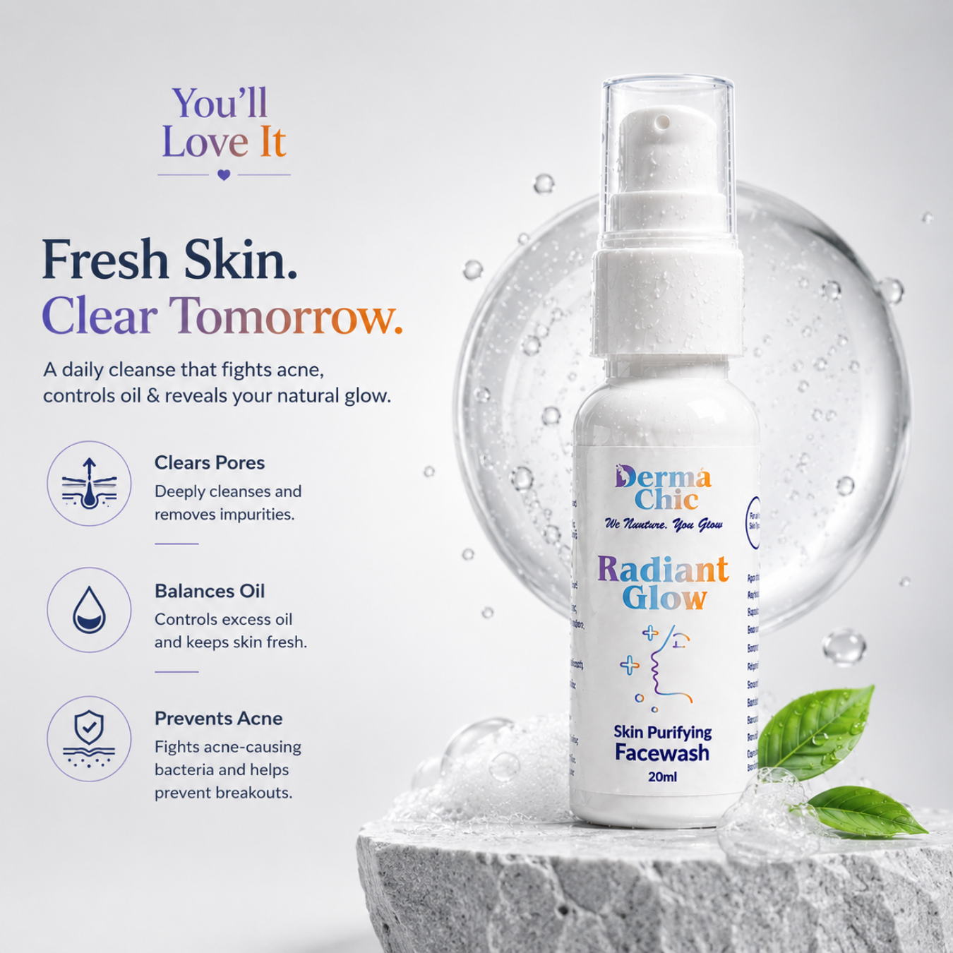 Radiant Glow Anti Acne FaceWash (20ml)