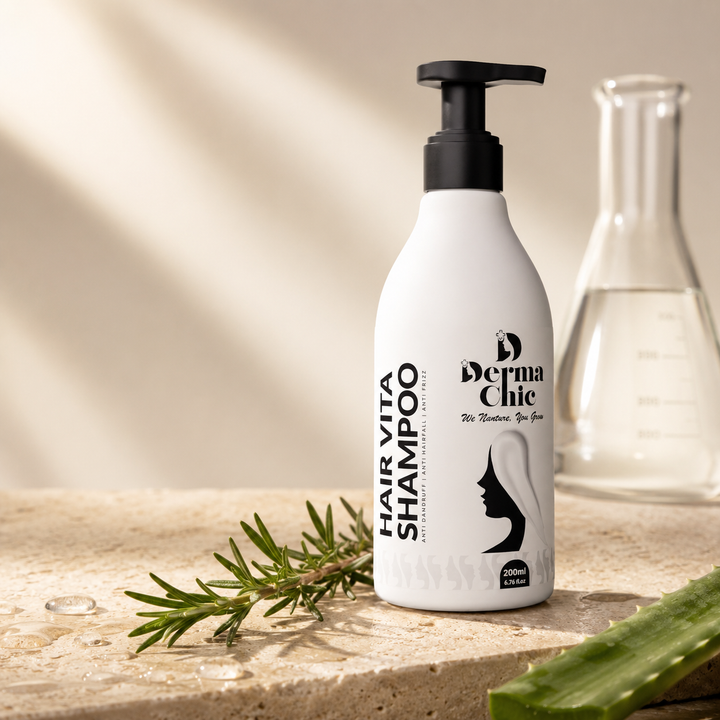 Hair Fall Control Shampoo with Biotin, Rosemary & Caffeine | Sulfate-Free | DermaChic